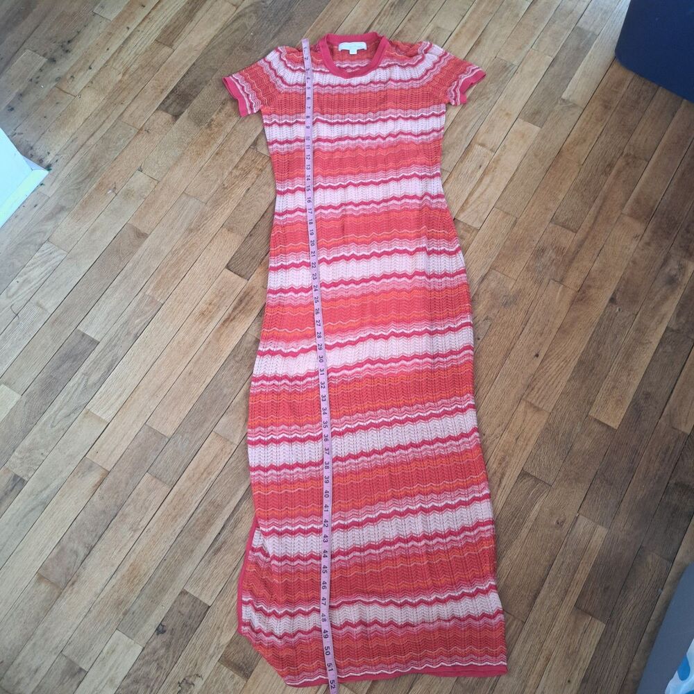 Brooks Brothers Small Striped Ombre Sweater Midi Dress Womens Pink Orange $258 - Picture 10 of 10